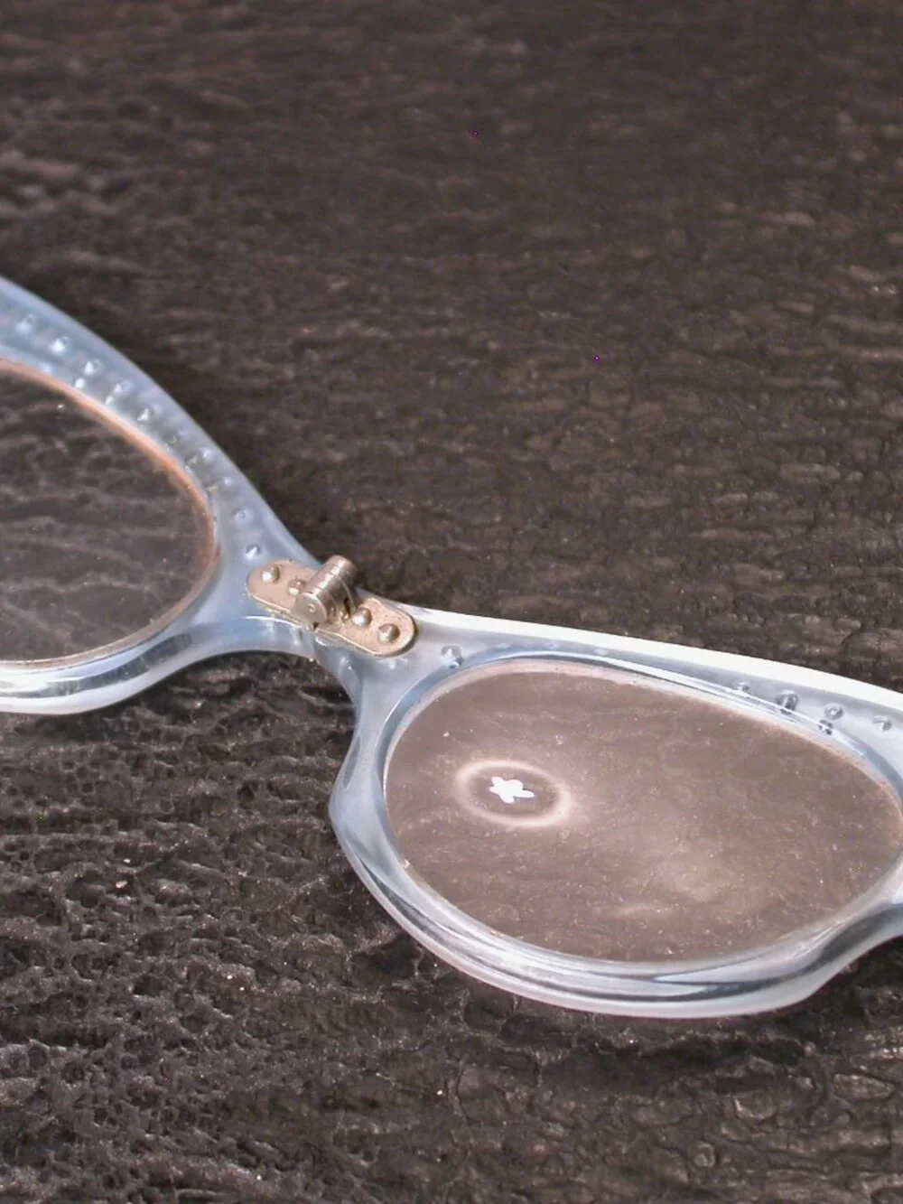 Vintage Fancy Blue Rhinestone Folding Cat Eye Reading Eyeglasses Lorgnette